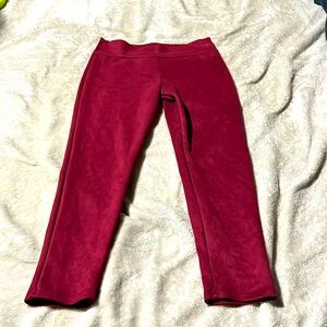 Love nation size Large burgundy velvet leggings